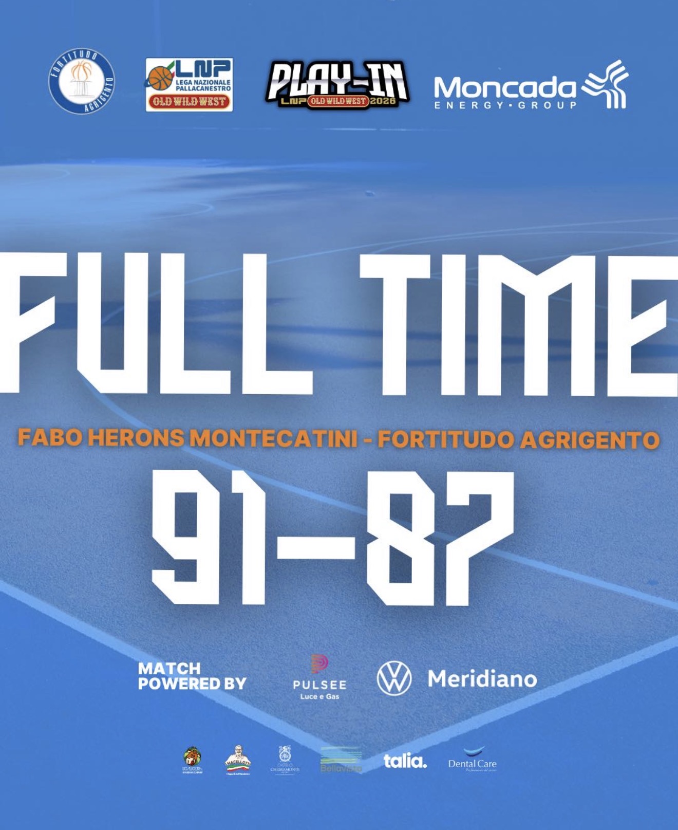 FORTITUDO AGRIGENTO KO A MONTECATINI 91–87: TERMINA LA STAGIONE